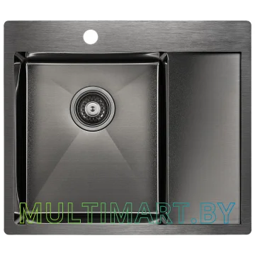 Кухонная мойка Paulmark Flank PM225951-GML (вороненая сталь)